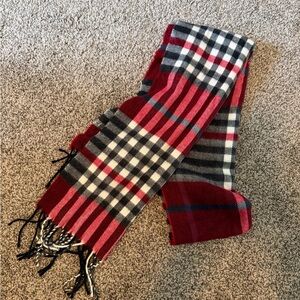 Plaid Red and Black Scarf